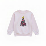 Liberty of London children's Christmas tree design pale pink jumper