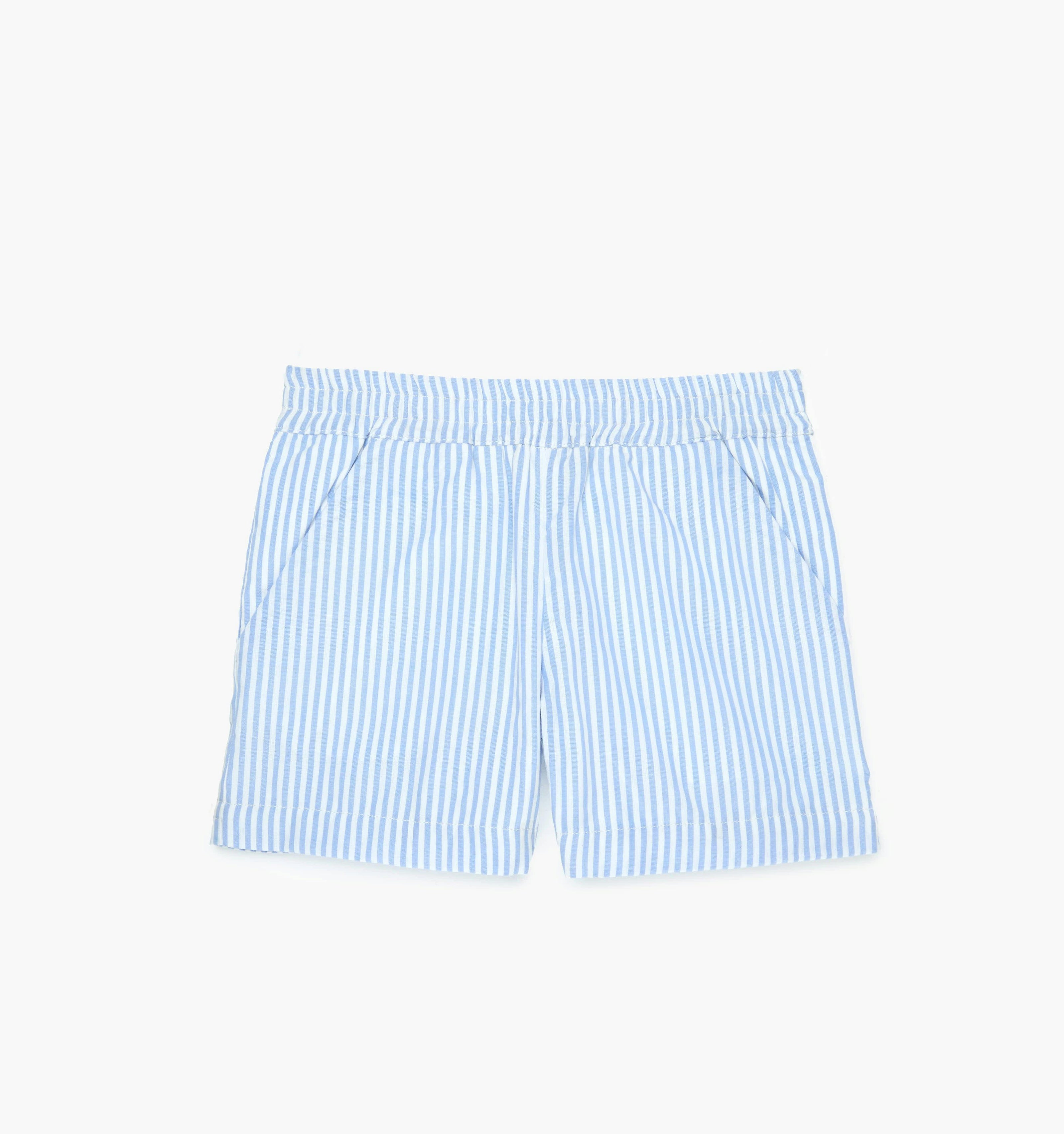 The Tiny Leo Shorts - Blue/White Stripe