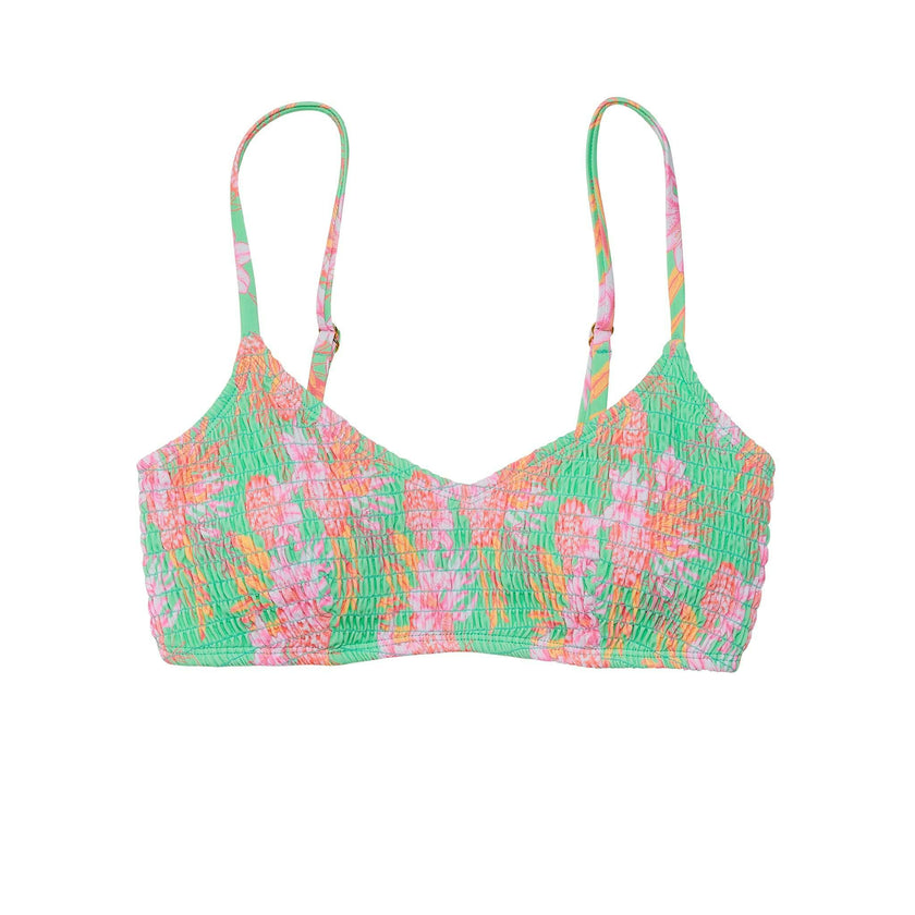 Women'S Sustainable Spaghetti Strap Smocked Bikini Top