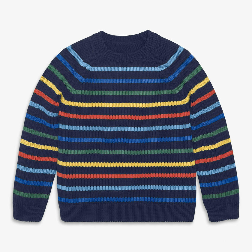 Kids sweater in multi-stripe