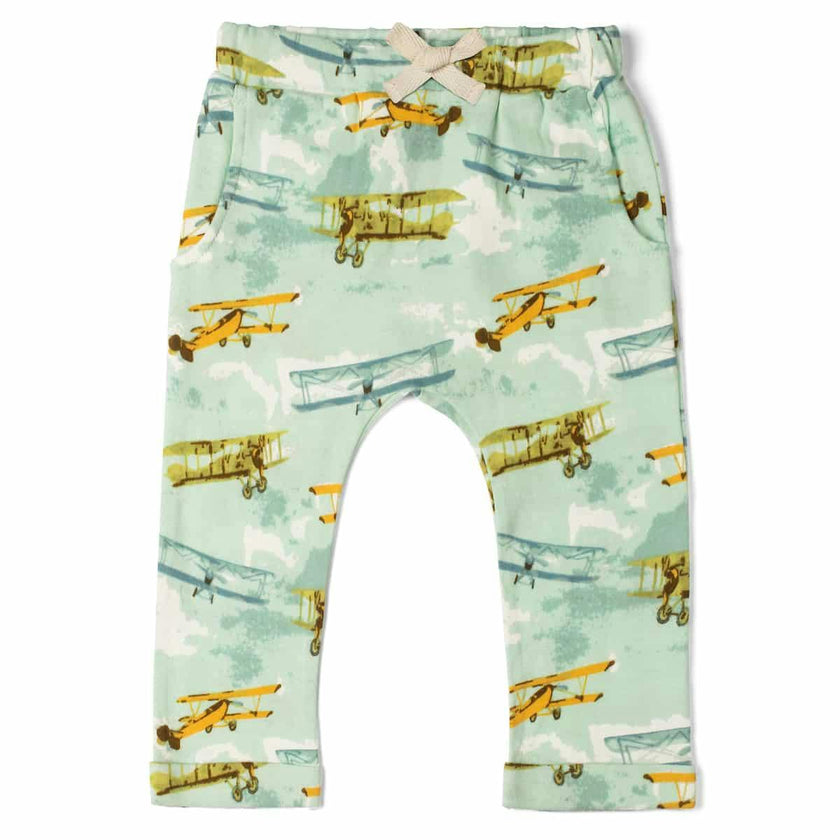 Vintage Planes Organic Cotton Baby Jogger Pants