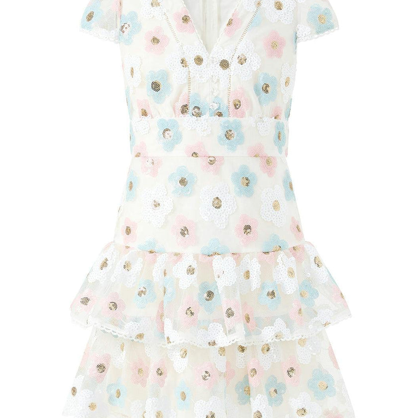 Gabrielle Frill Sequin Mini Dress