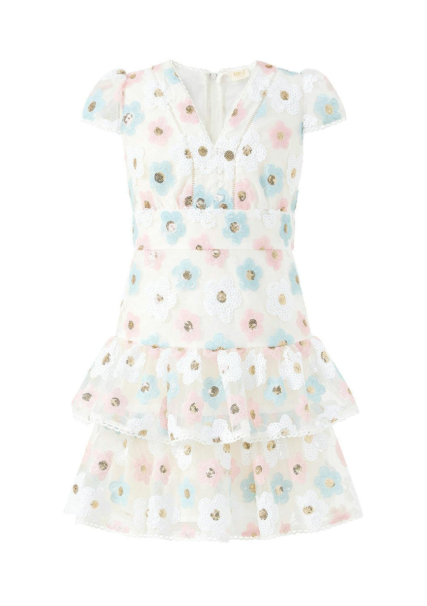 Gabrielle Frill Sequin Mini Dress