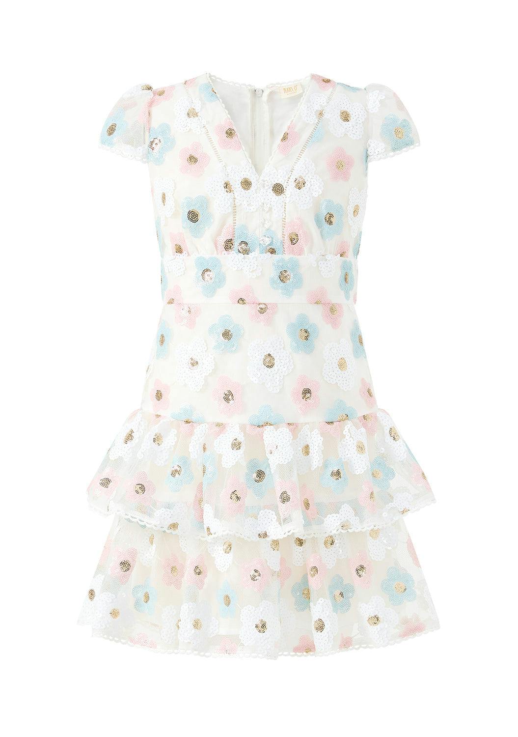 Gabrielle Frill Sequin Mini Dress