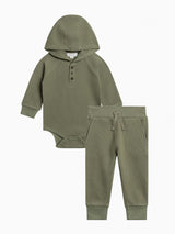 Organic Boy Waffle Bodysuit Set
