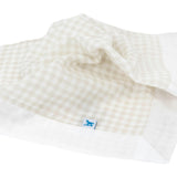 Cotton Muslin Security Blanket 3 Pack - Tan Gingham