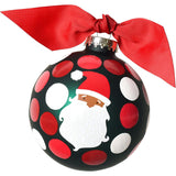 Ho Ho Ho Santa Glass Ornament