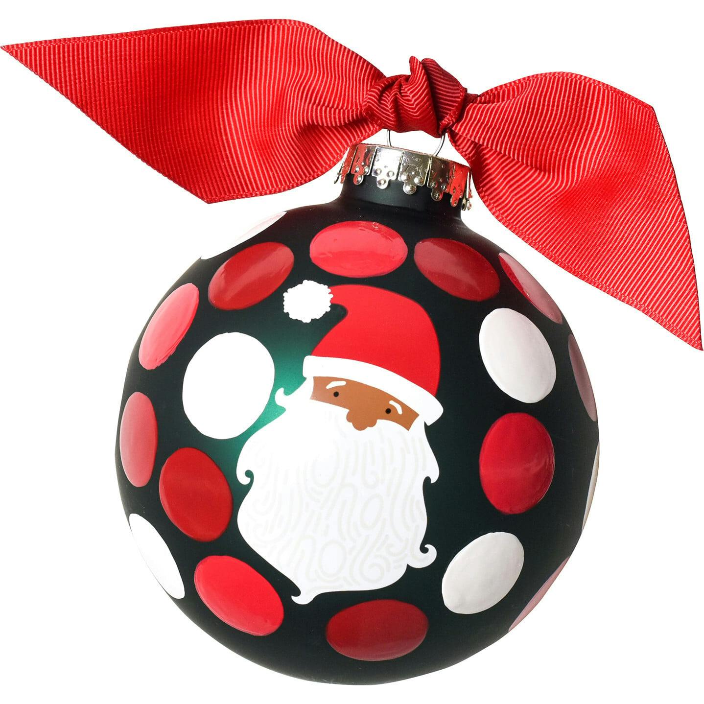 Ho Ho Ho Santa Glass Ornament