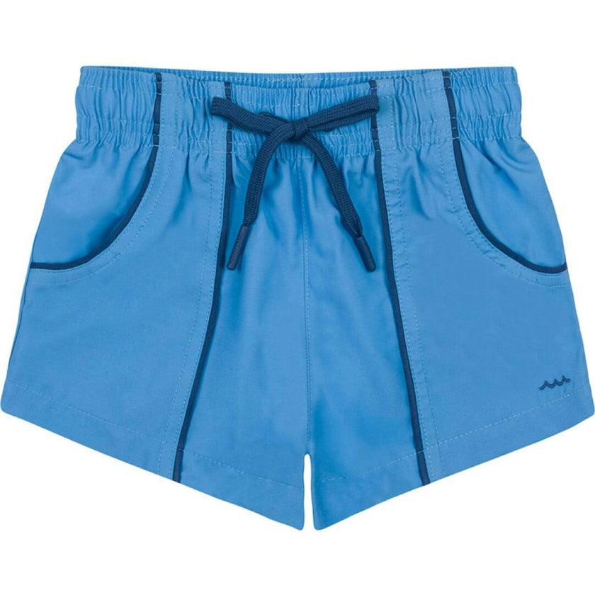 Boys Balboa Blue Panelled Boardie