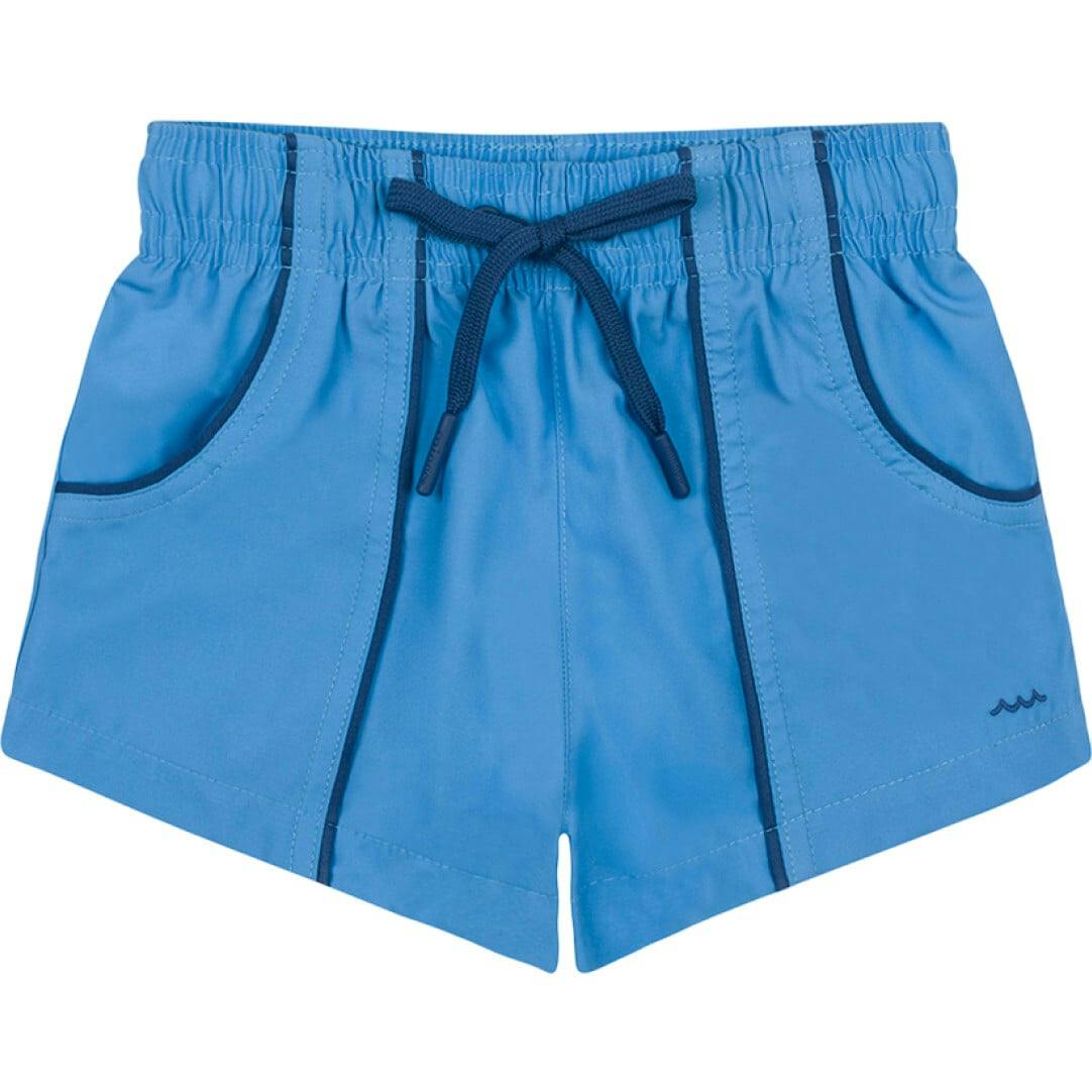 Boys Balboa Blue Panelled Boardie