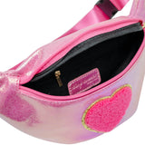 Shiny Heart Patch Sling Bag