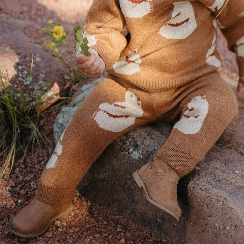 Honey Knitted Birdseye Jacquard Sweatpants