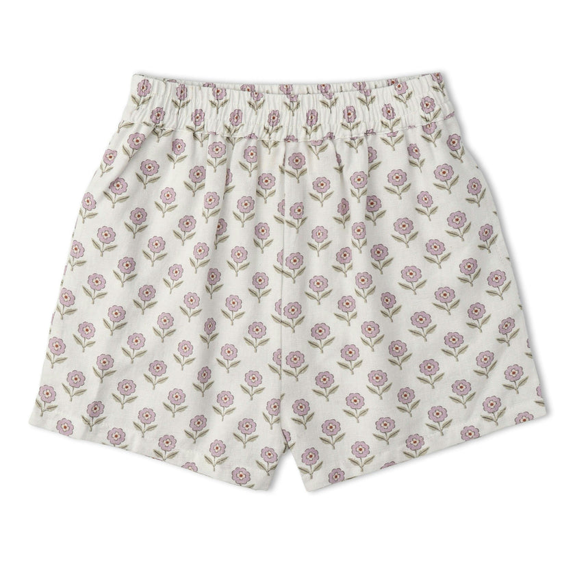 Organic Tie Up Top & Shorts Set - Lavender
