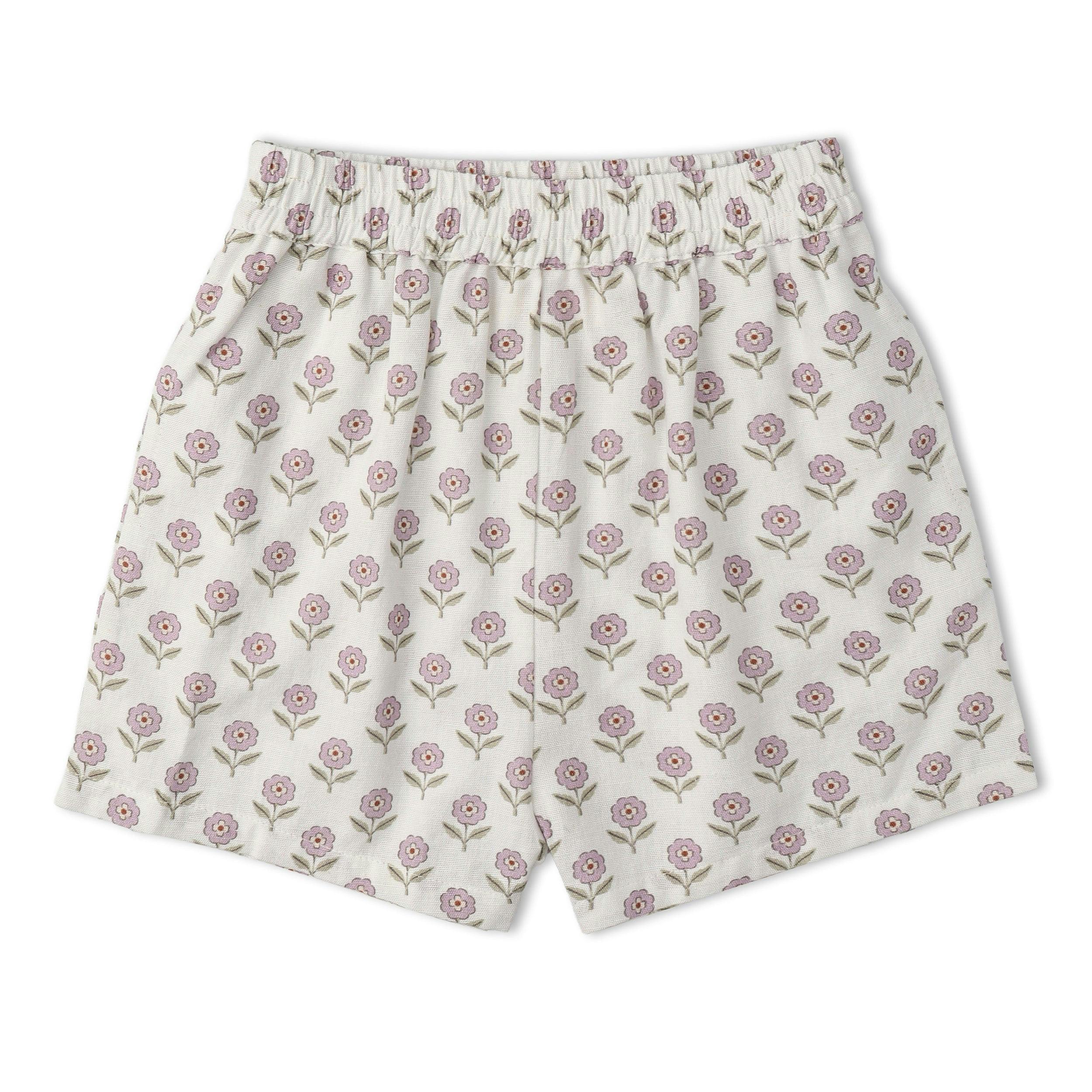 Organic Tie Up Top & Shorts Set - Lavender