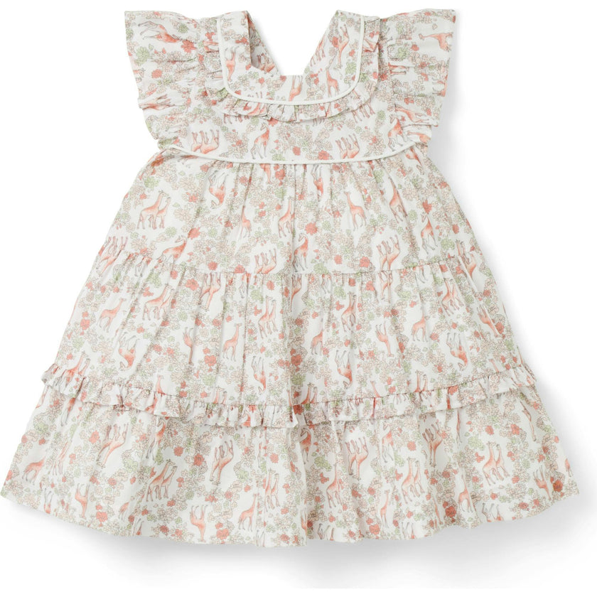 Baby Giraffe Ditsy Floral Dress, Pink