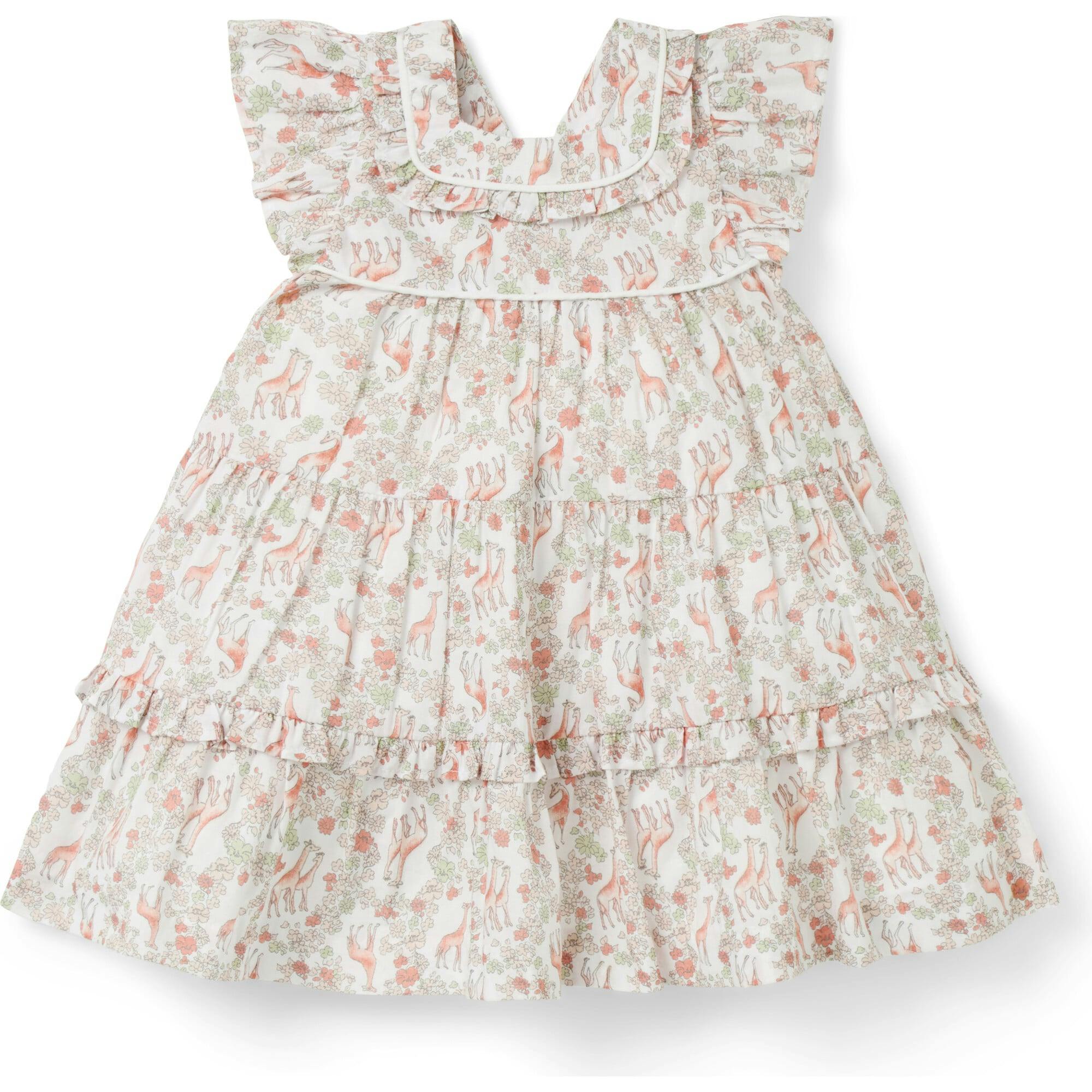 Baby Giraffe Ditsy Floral Dress, Pink
