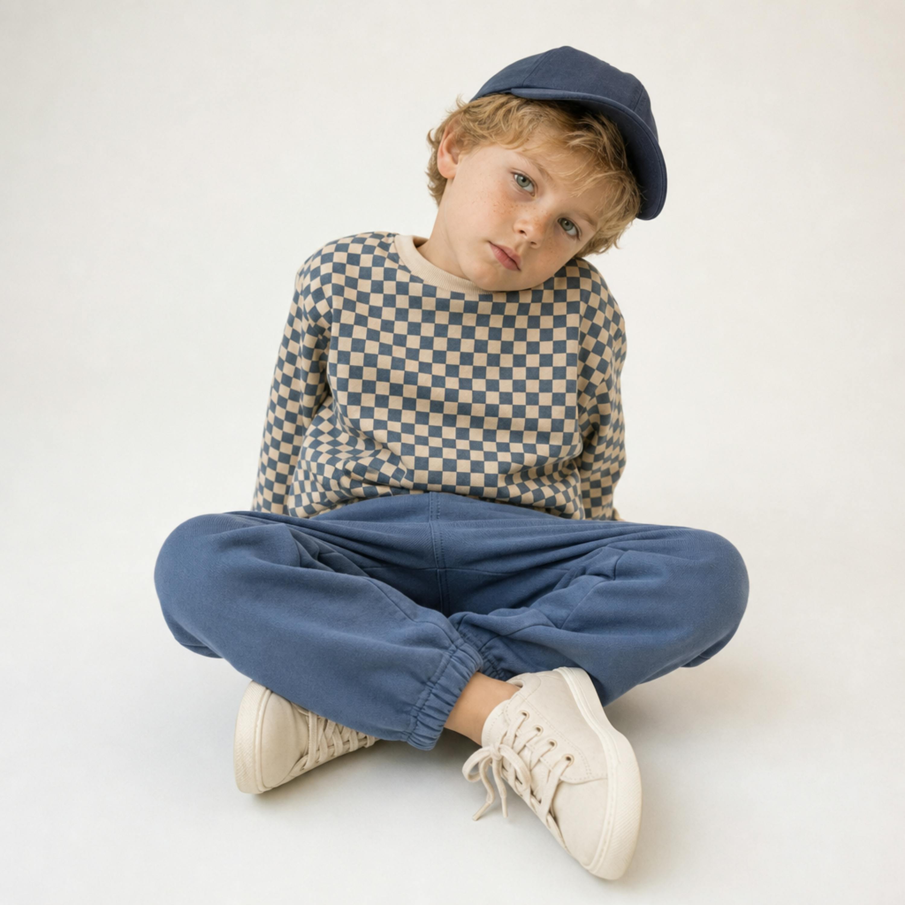Organic Twill Joggers Pants - Navy