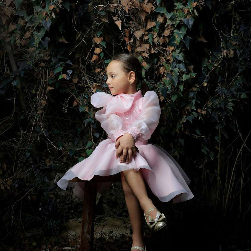 Pink Aaliyah Organza Bow Dress