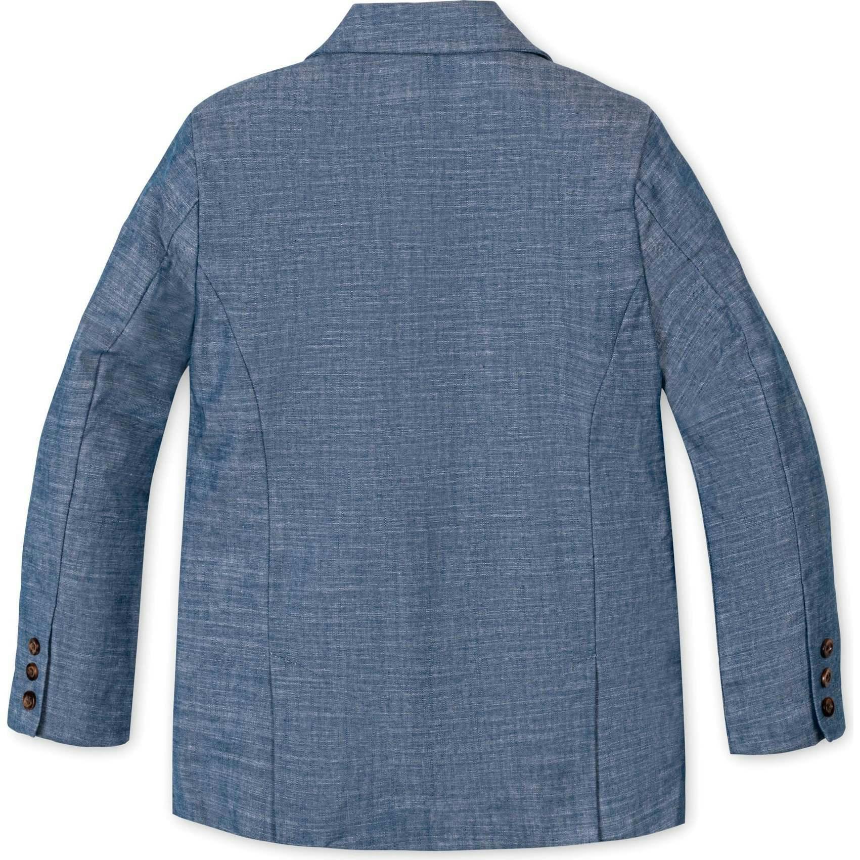 Classic Organic Chambray Suit Jacket, Blue