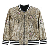 Gold Sequin Bomber Jacket
