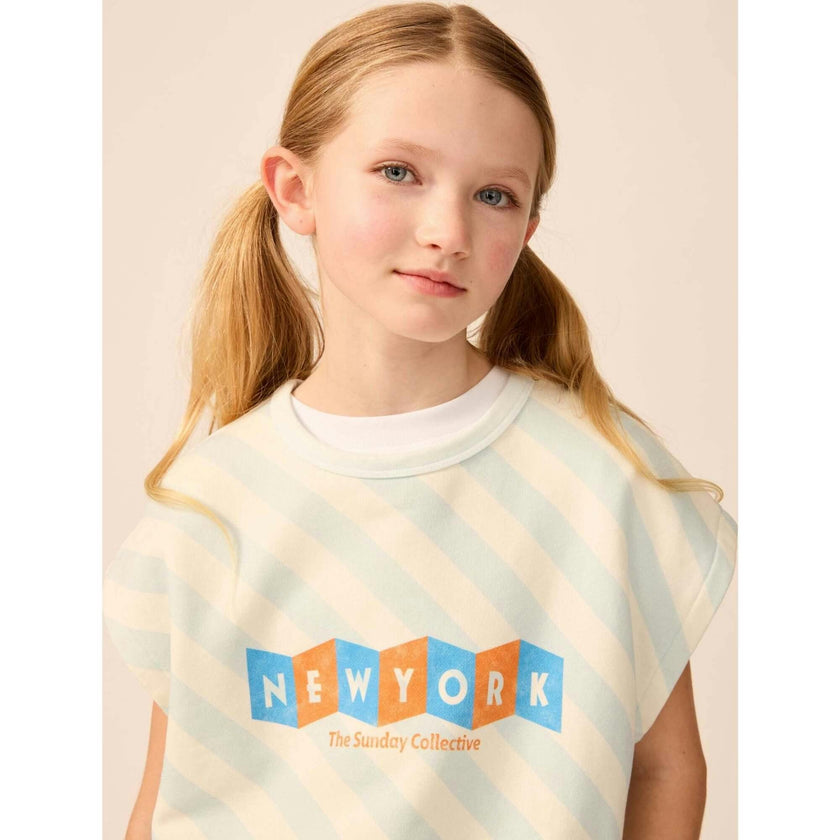 Organic Brooklyn Tank in Sky Blue Stripe