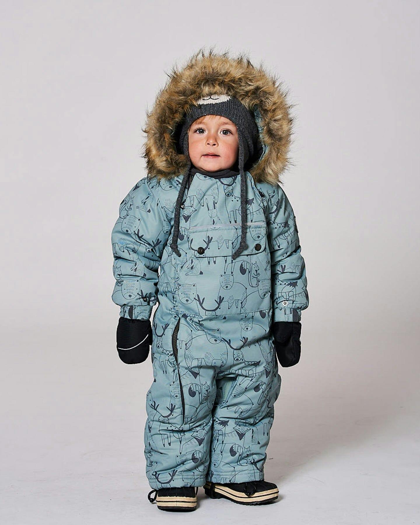 One-Piece Baby Play Snowsuit Designed for Car Seat