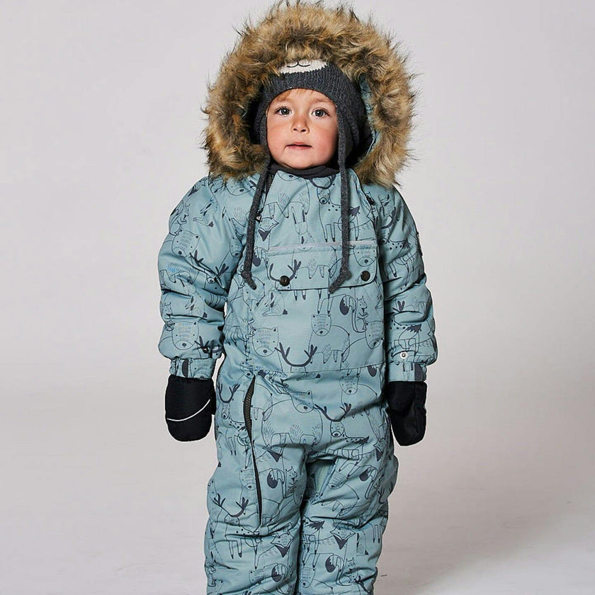 One-Piece Baby Play Snowsuit Designed for Car Seat
