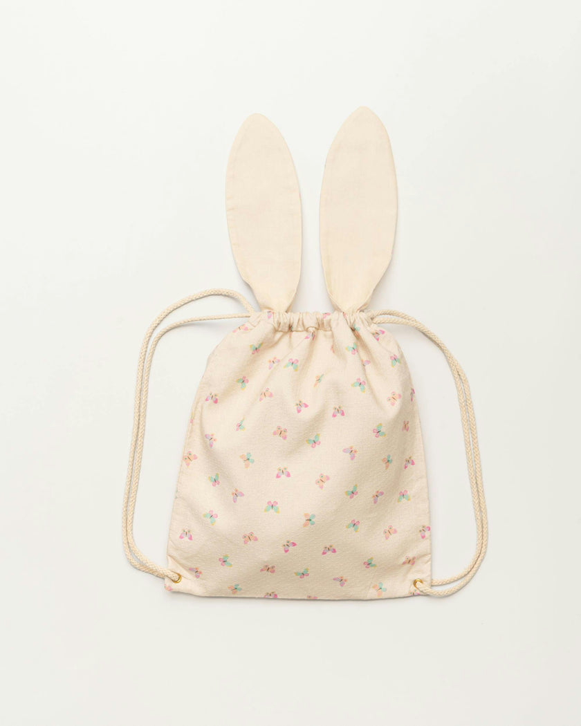 Bunny Drawstring Backpack - Butterflies