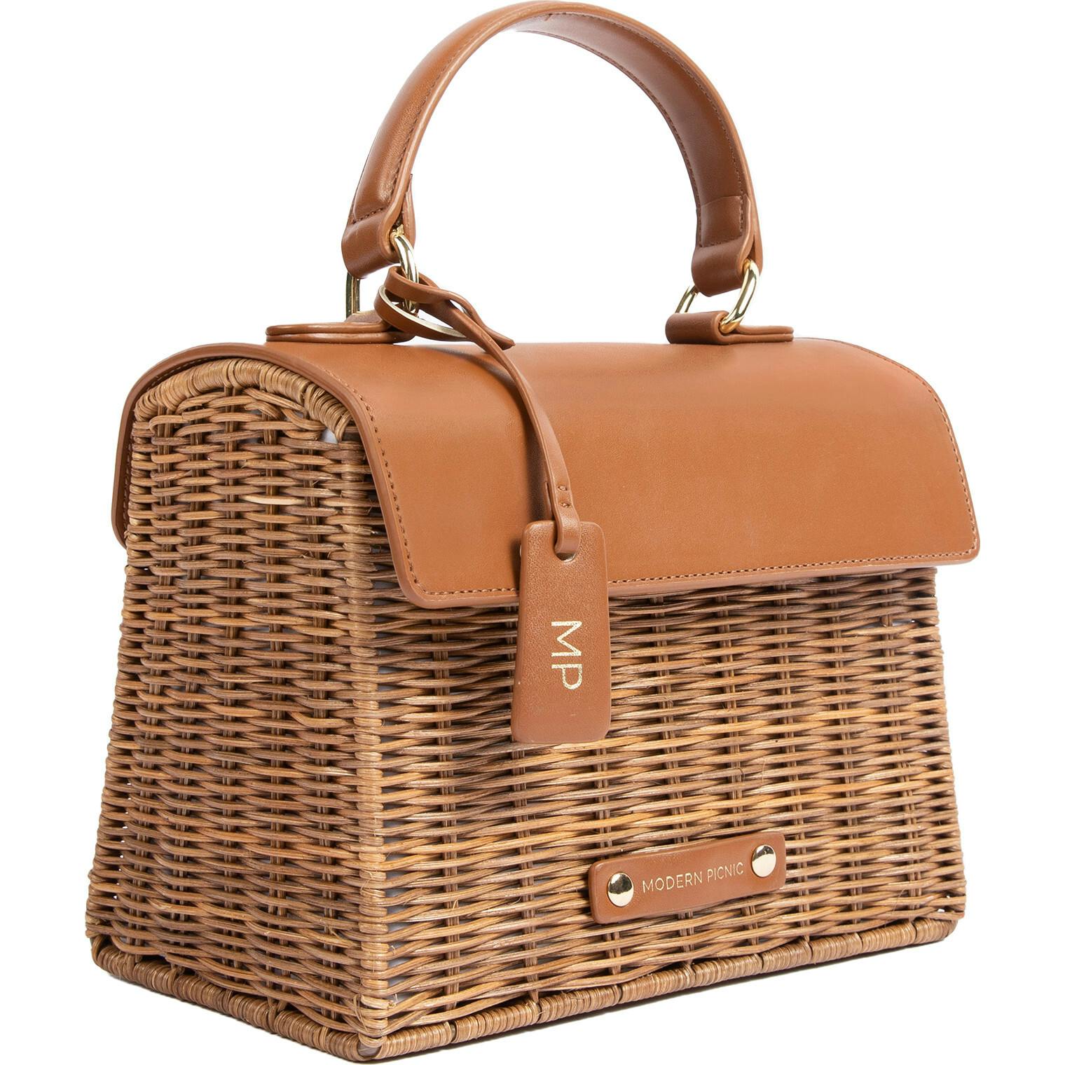 Mini Insulated Hand-Woven Wicker Lunchbox