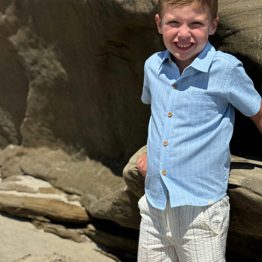 DARK CHAMBRAY STRIPE  NEWPORT WOVEN SHIRT