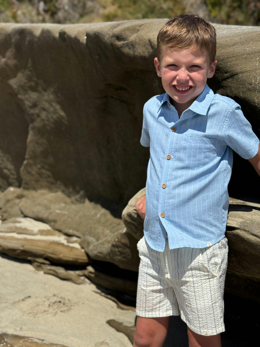 DARK CHAMBRAY STRIPE  NEWPORT WOVEN SHIRT