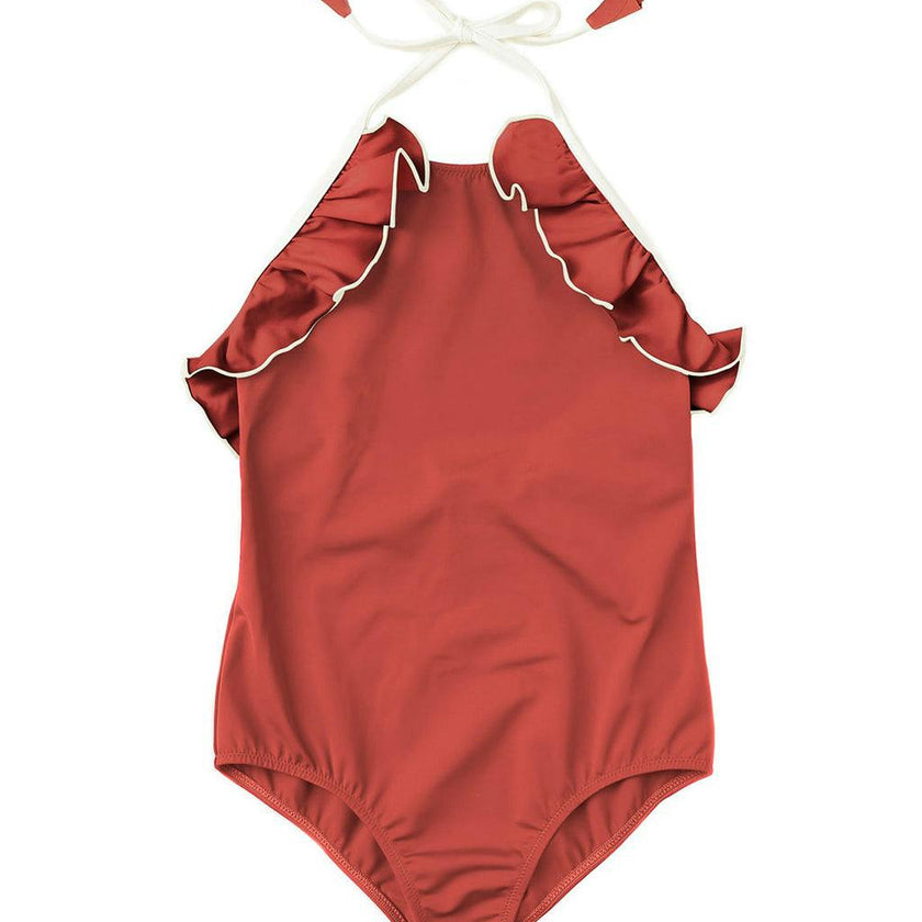 Linda One Piece Swimsuit Terracotta & Ivory