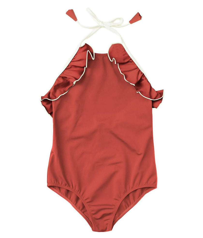 Linda One Piece Swimsuit Terracotta & Ivory