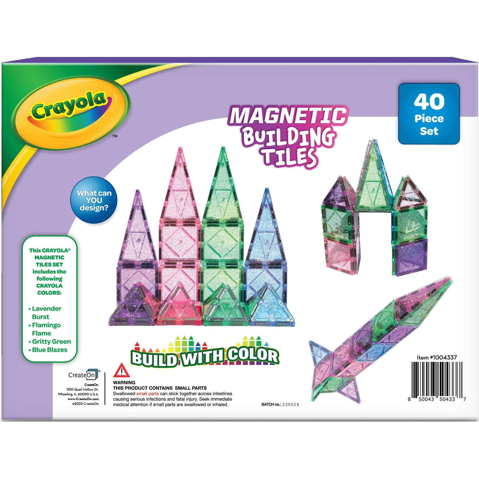 Crayola Glitter Magnetic Tiles 40 Piece Set