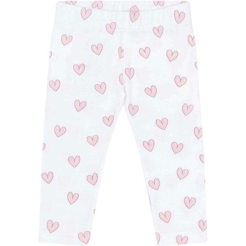 Pink Heart Print Pima Leggings