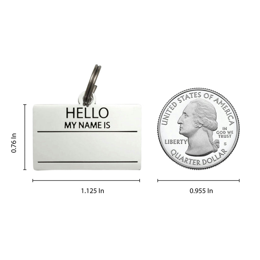 Hello My Name is Pet ID Tag