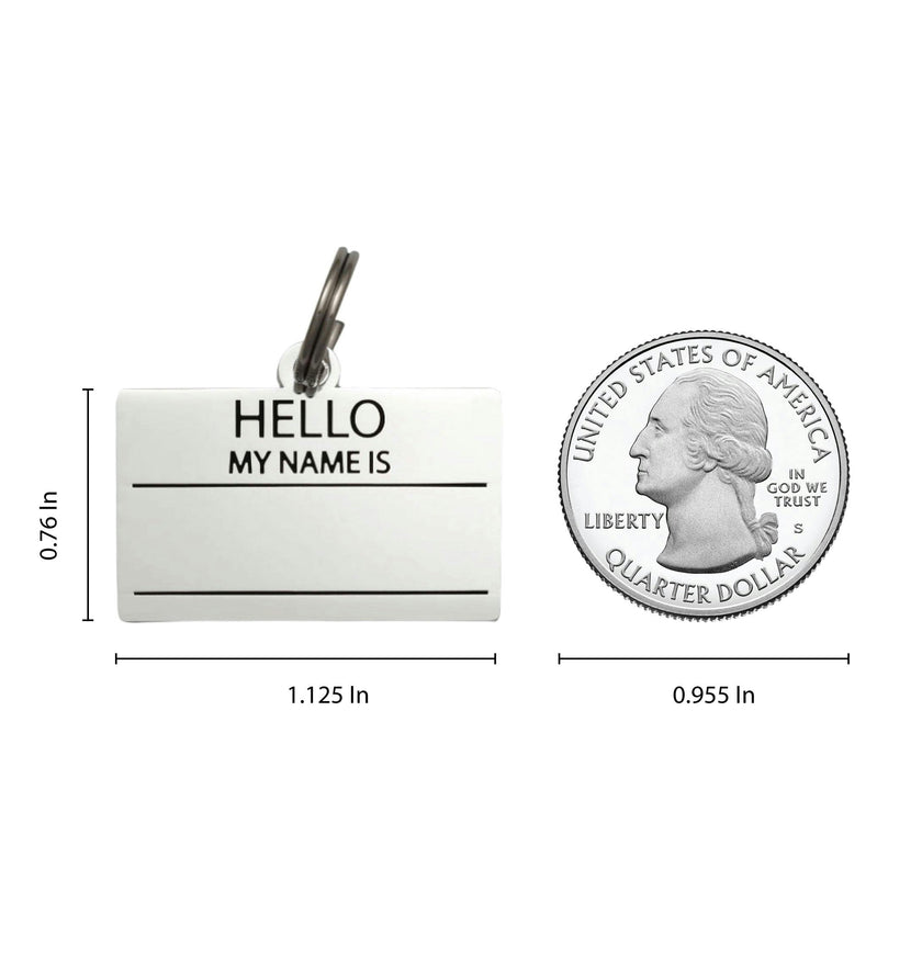 Hello My Name is Pet ID Tag