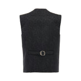 Black Paisley Print Vest and Bowtie