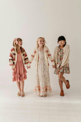 Girls Bow Cardigan in Wild Rosewood