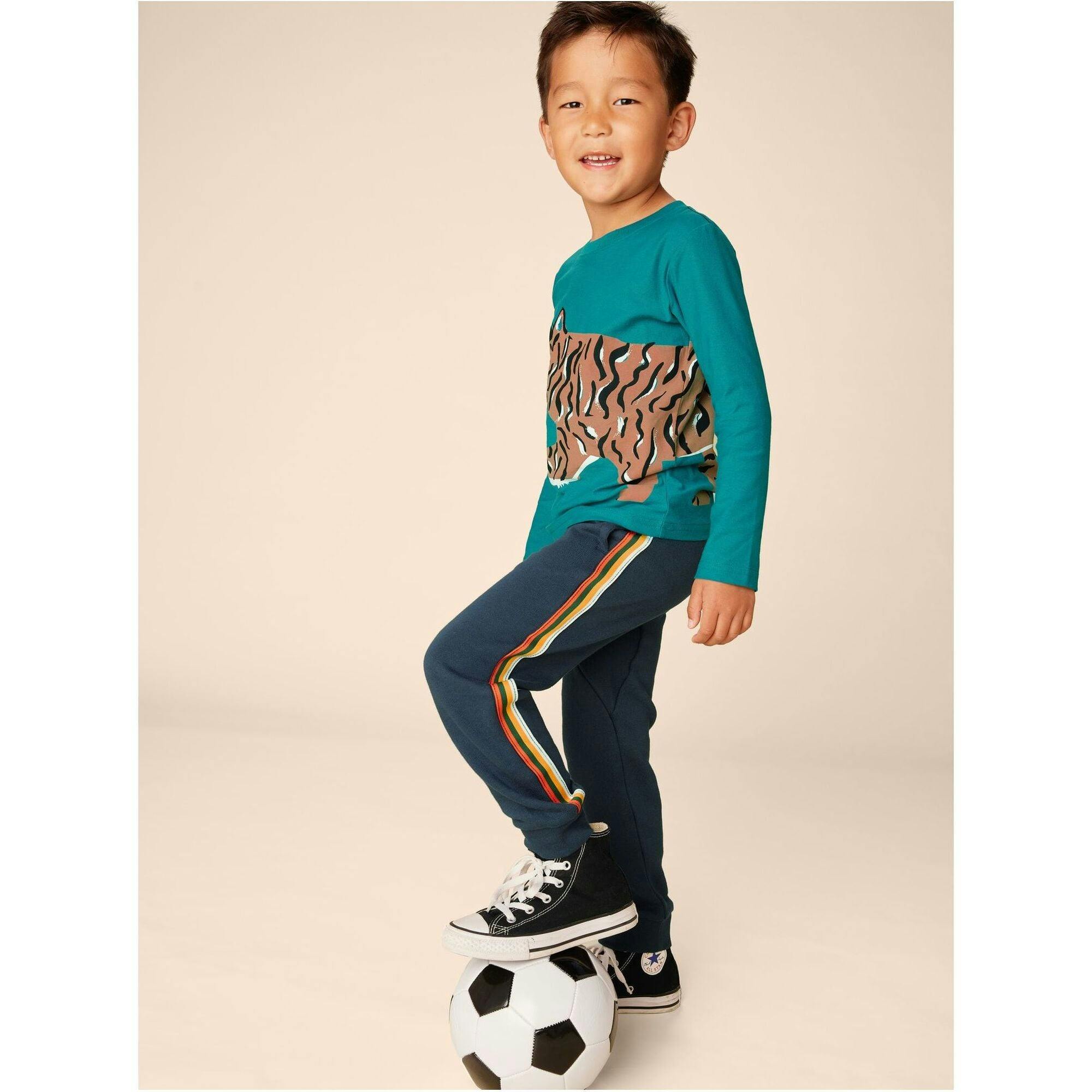 Stripe-Out Elastic Waist Drawstring Pocket Joggers