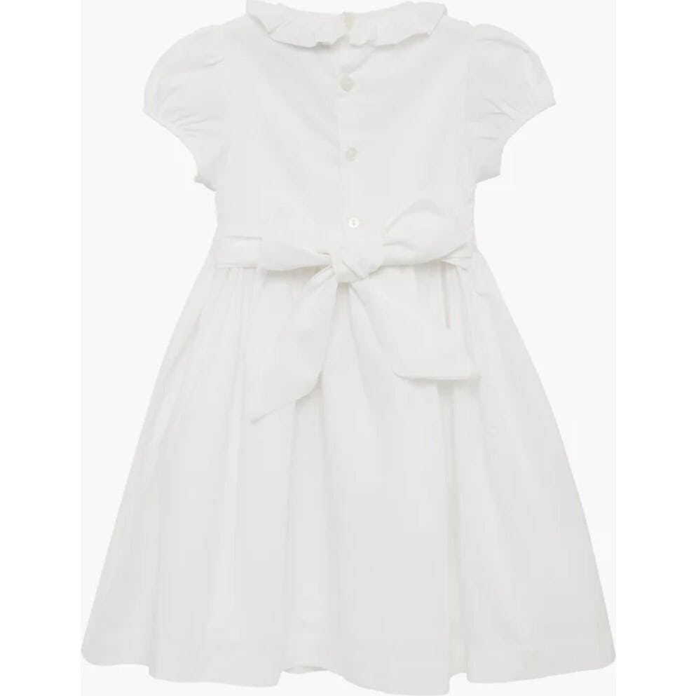 Willow Rose Hand Smocked Dress in White