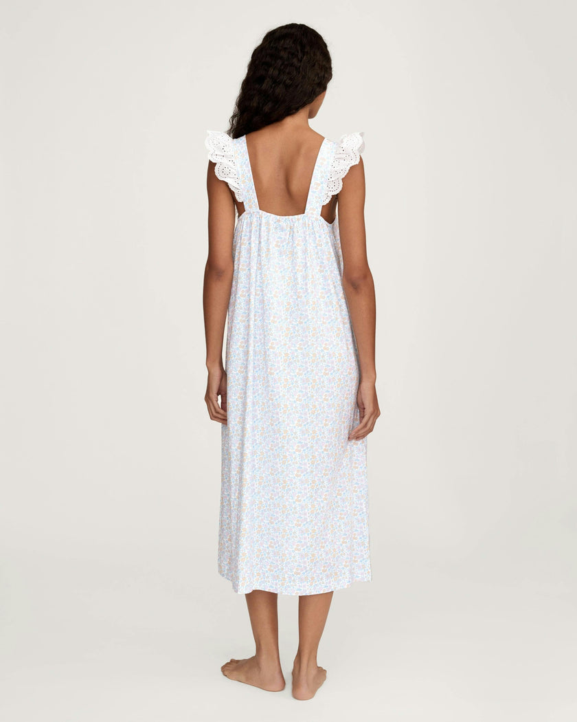 Women's Lightweight Pima Clara Nightgown in Fleur Blanche