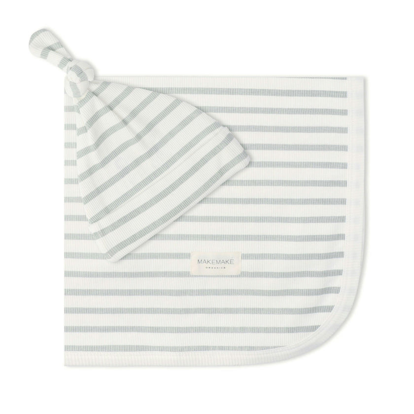 Organic Swaddle Blanket & Hat Set