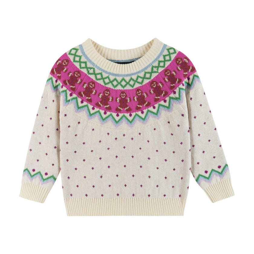 Infant White Fair Isle Sweater & Jegging Set