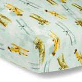 Vintage Planes Organic Cotton Muslin Fitted Crib Sheet