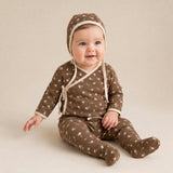Organic Kimono Top & Footed Pants Set - Primrose