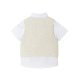 Infant Short Sleeve Buttondown Bowtie Vest Set