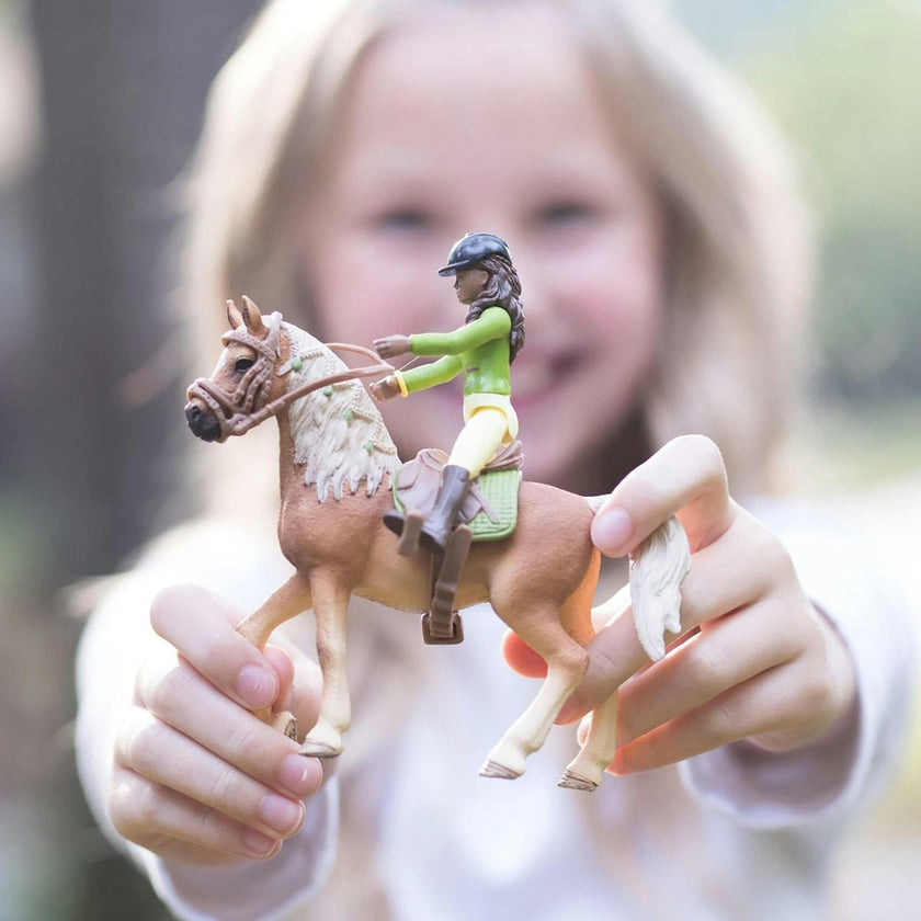 Schleich Club: Sarah & Mystery - & Rider Figurine Playset