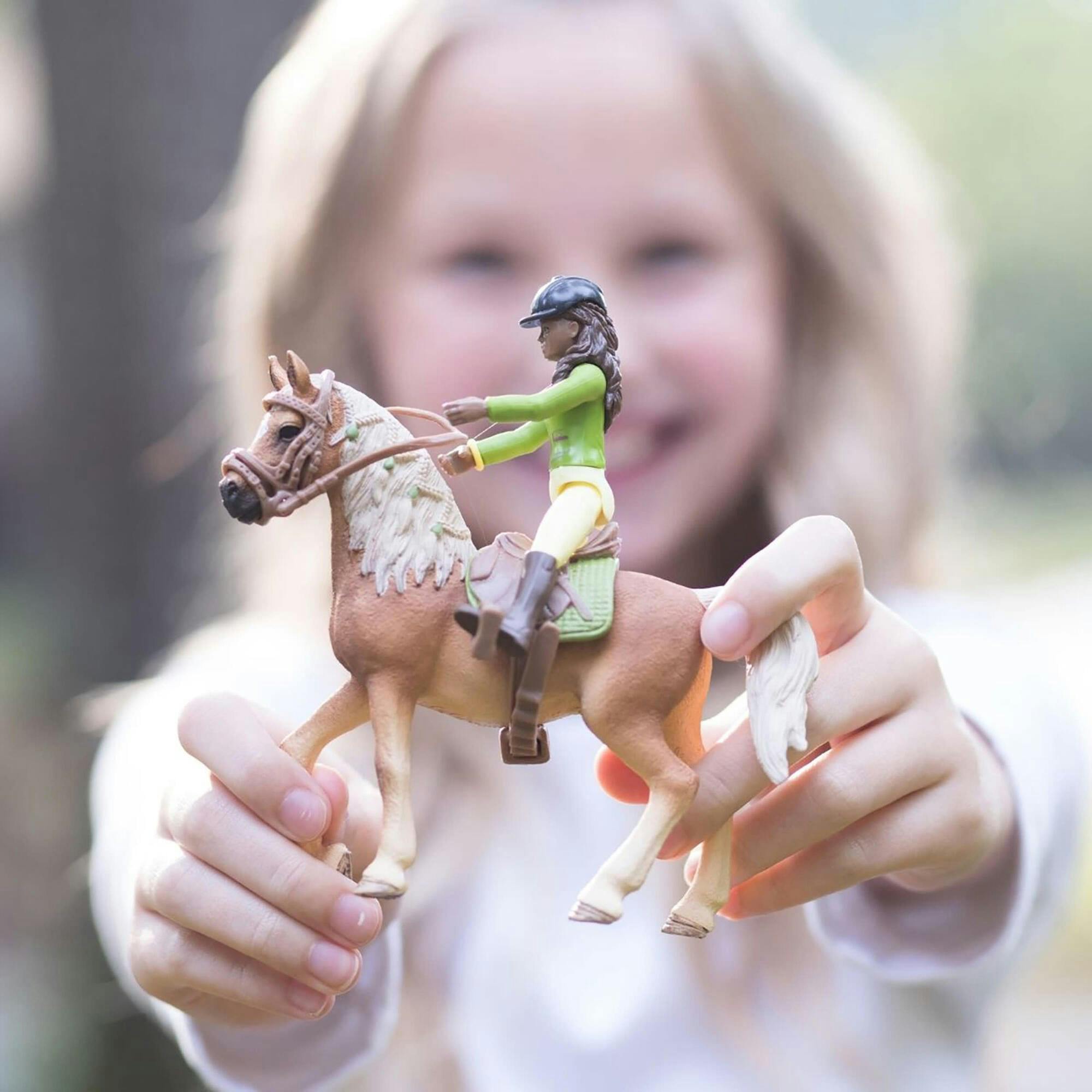 Schleich Club: Sarah & Mystery - & Rider Figurine Playset