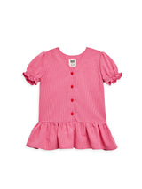 children's vichy frilled dress - wild berry